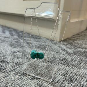 Turquoise Stone Nugget Chunk Pendant Rock Southwest Silver Necklace ✨